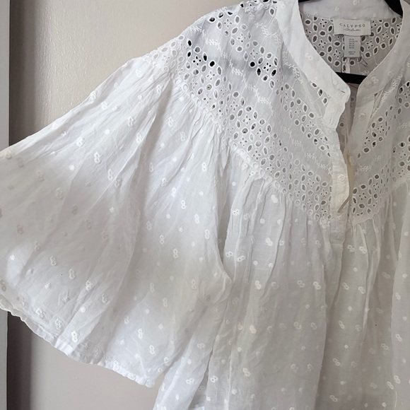 NWT Calypso St. Barth Eyelet Blouse - Picture 2 of 6
